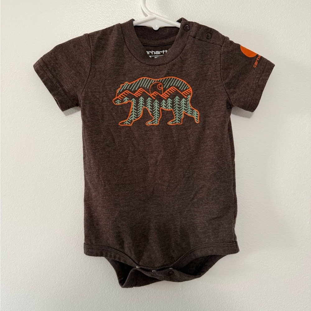 Carhartt Brown Infant Tee with Bear Logo